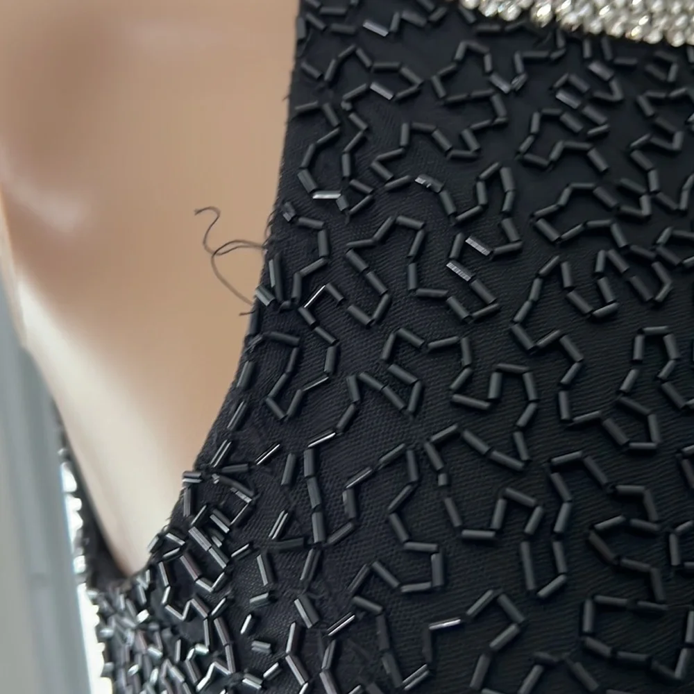 Mac Duggal Beaded Sleeveless Halter Neck Sheath Gown - Picture 7 of 16